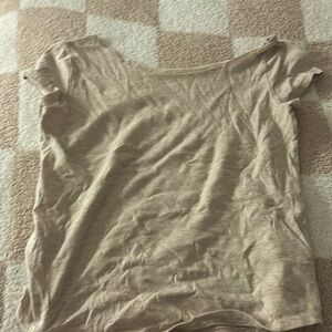 off the shoulder crème colored top